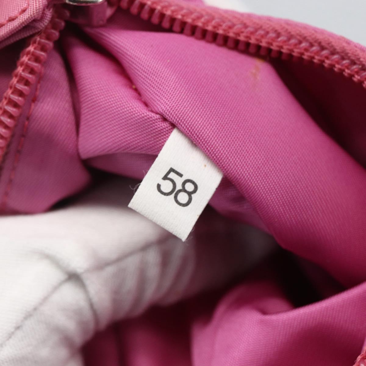 PRADA Accessory Pouch Nylon Pink Silver Auth 157222