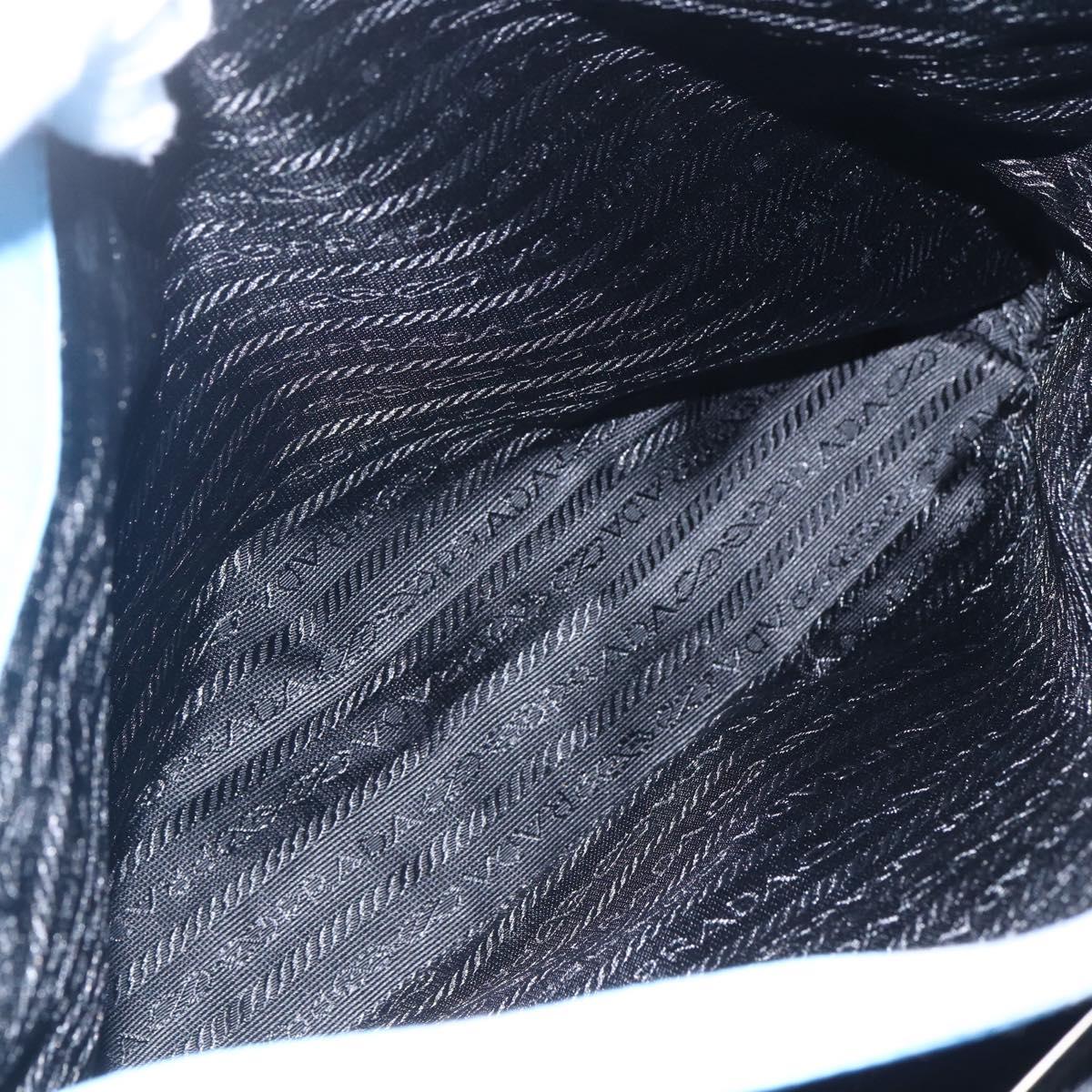 PRADA Tote Bag Nylon Light Blue Silver Auth 157223