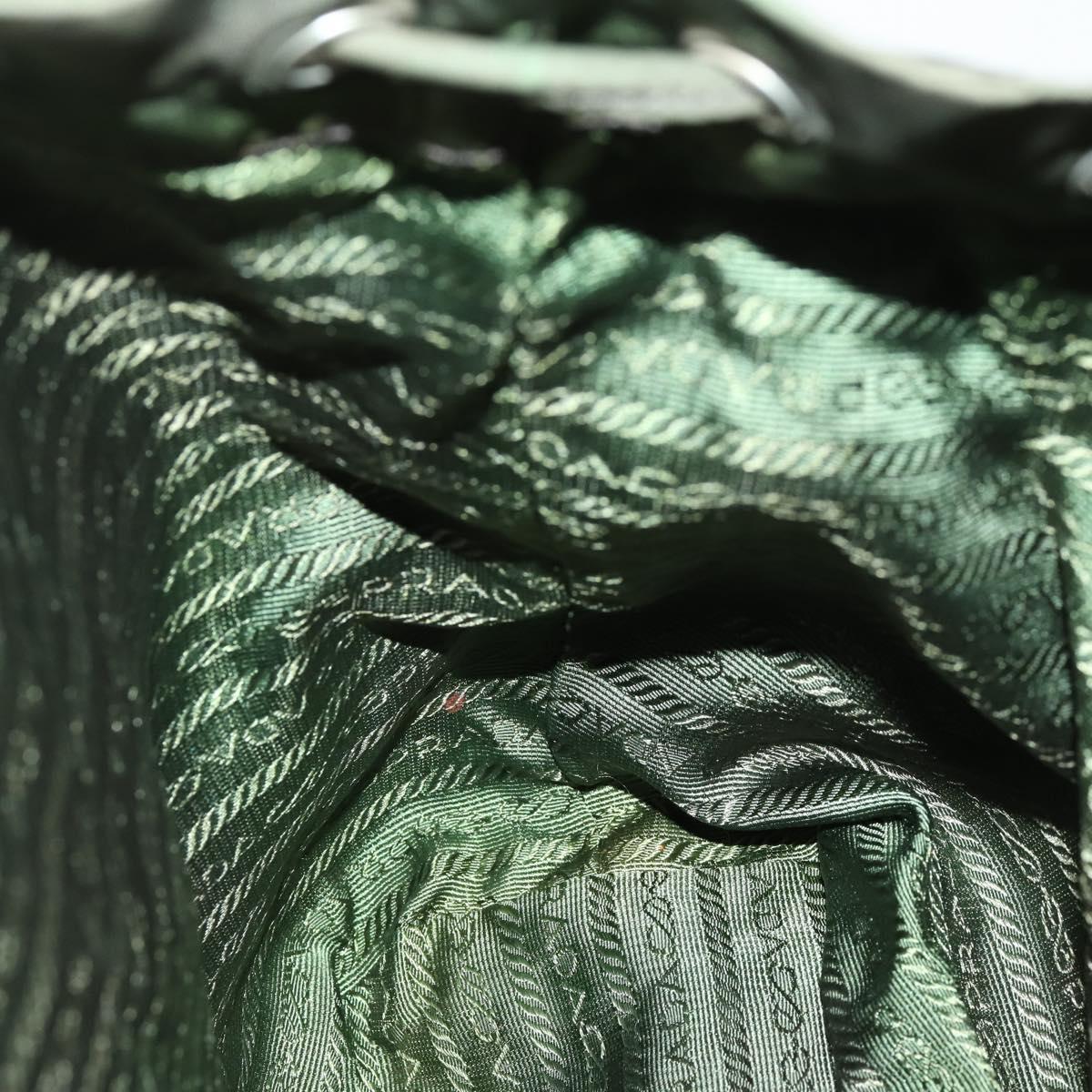 PRADA Backpack Nylon Green Silver Auth 157224