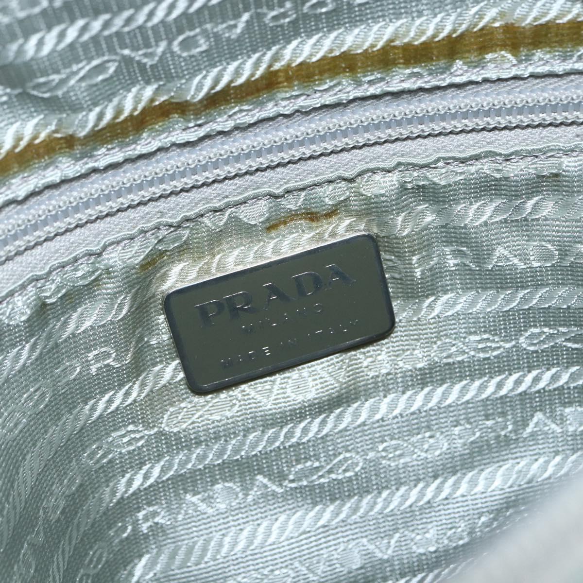 PRADA Shoulder Bag Nylon Light Blue Silver Auth 157225