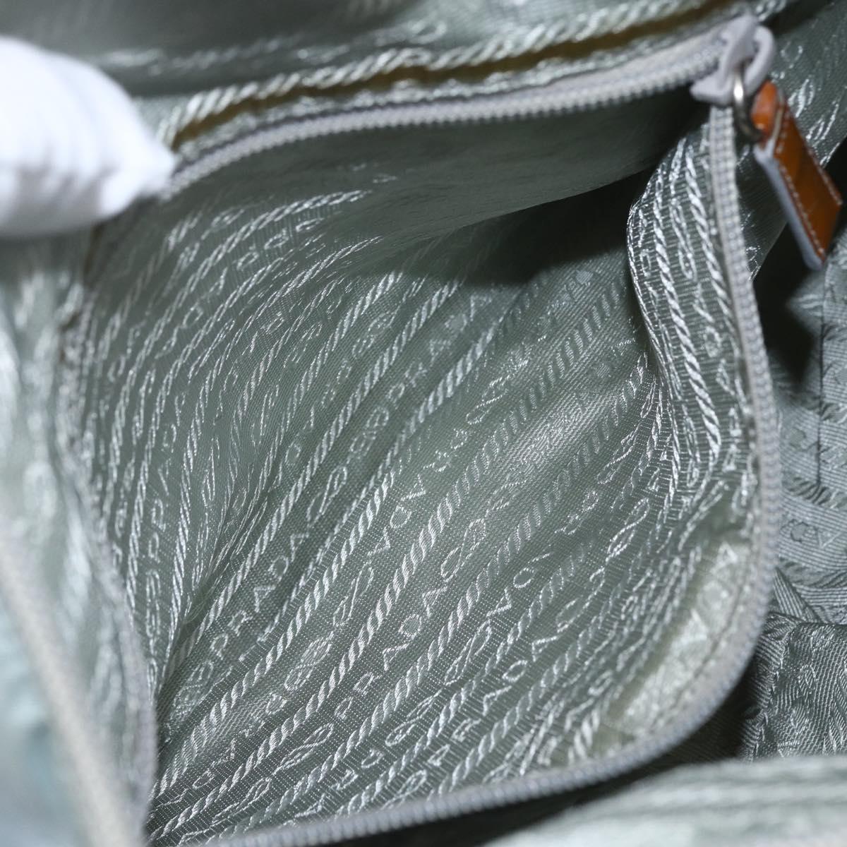 PRADA Shoulder Bag Nylon Light Blue Silver Auth 157225