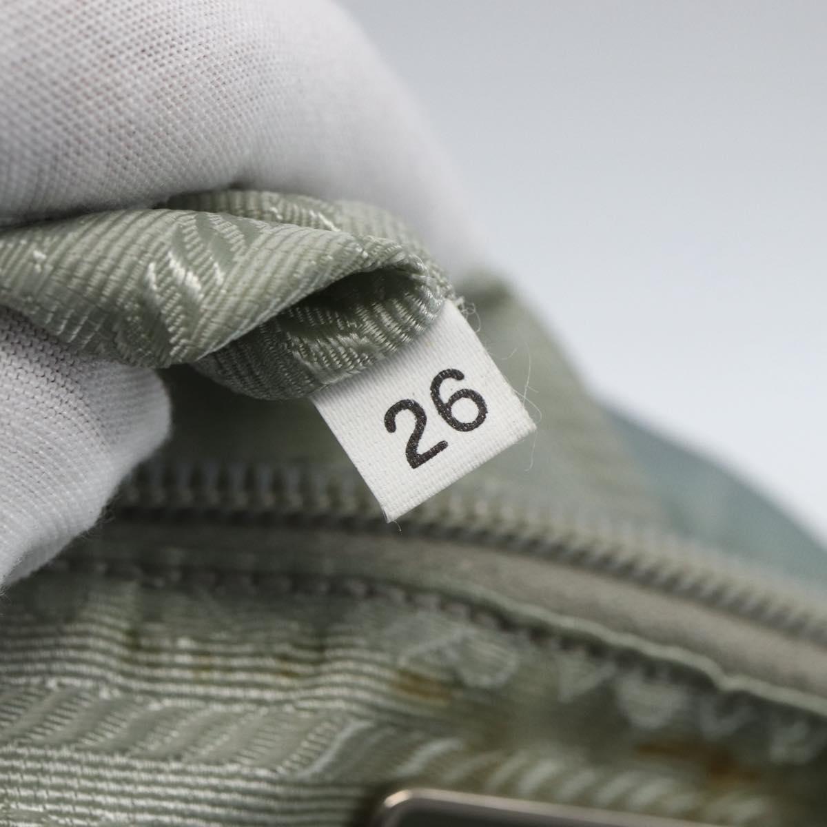 PRADA Shoulder Bag Nylon Light Blue Silver Auth 157225