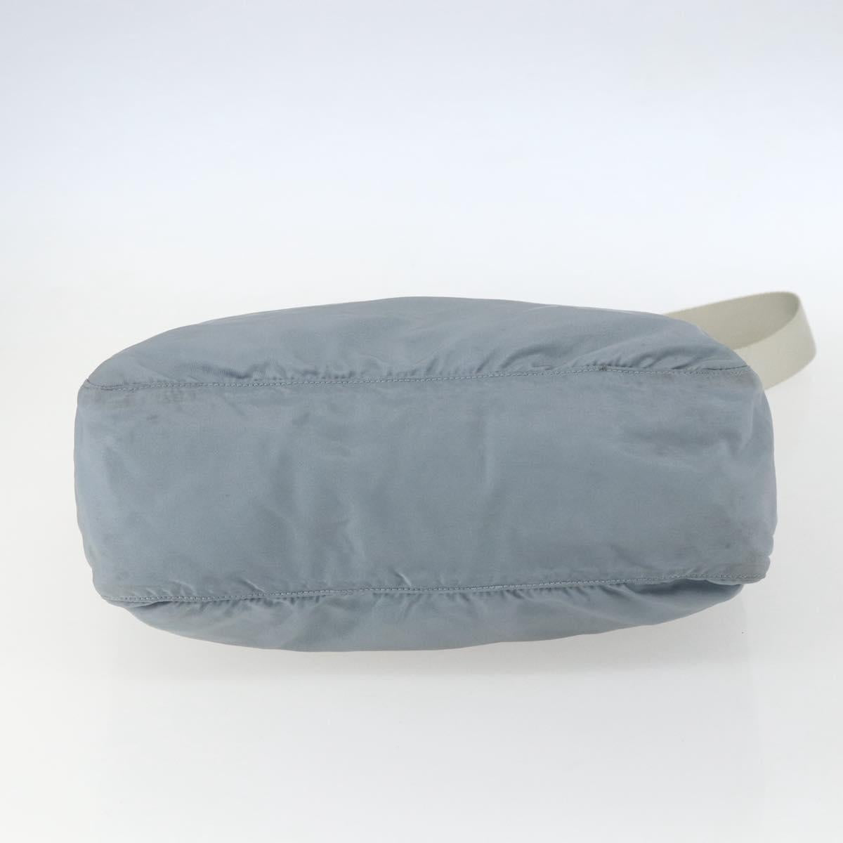 PRADA Shoulder Bag Nylon Light Blue Silver Auth 157225