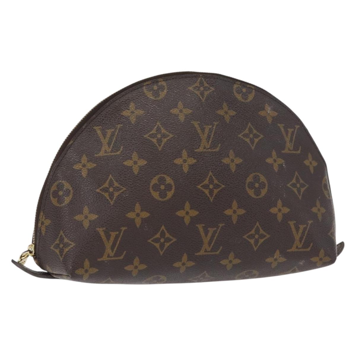 LOUIS VUITTON Monogram Trousse Demi Ronde Cosmetic Pouch M47520 LV Auth 157229