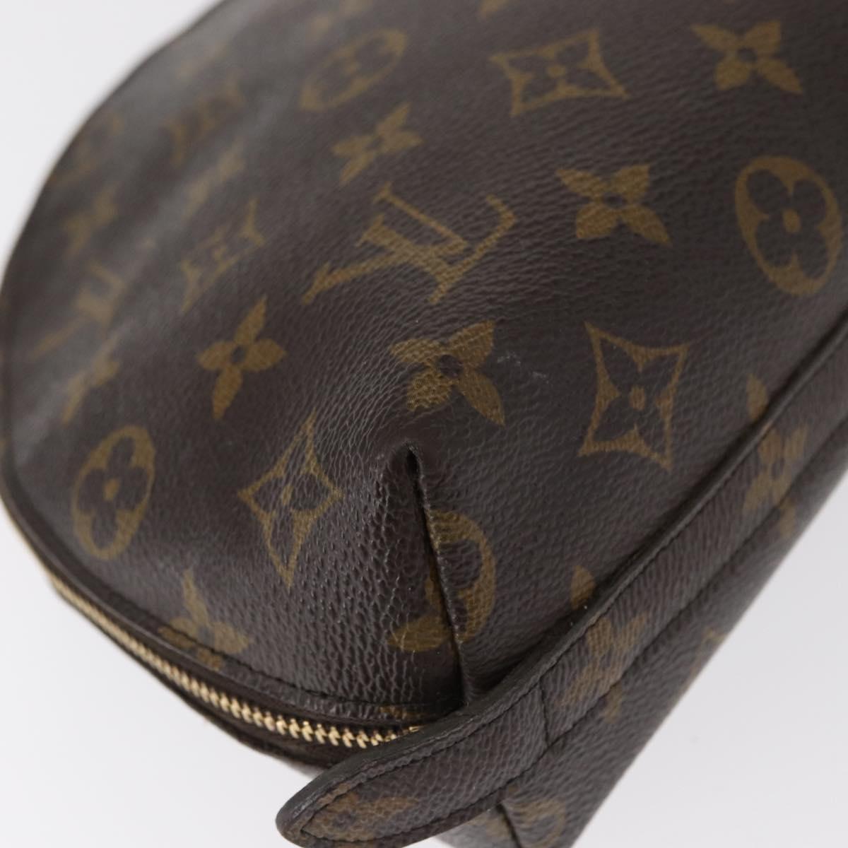 LOUIS VUITTON Monogram Trousse Demi Ronde Cosmetic Pouch M47520 LV Auth 157229
