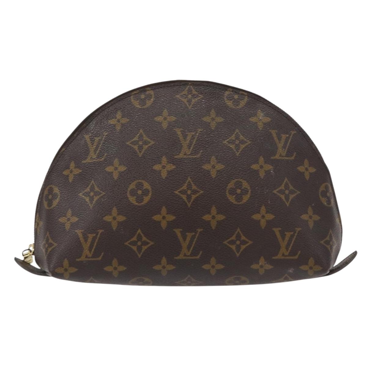 LOUIS VUITTON Monogram Trousse Demi Ronde Cosmetic Pouch M47520 LV Auth 157229