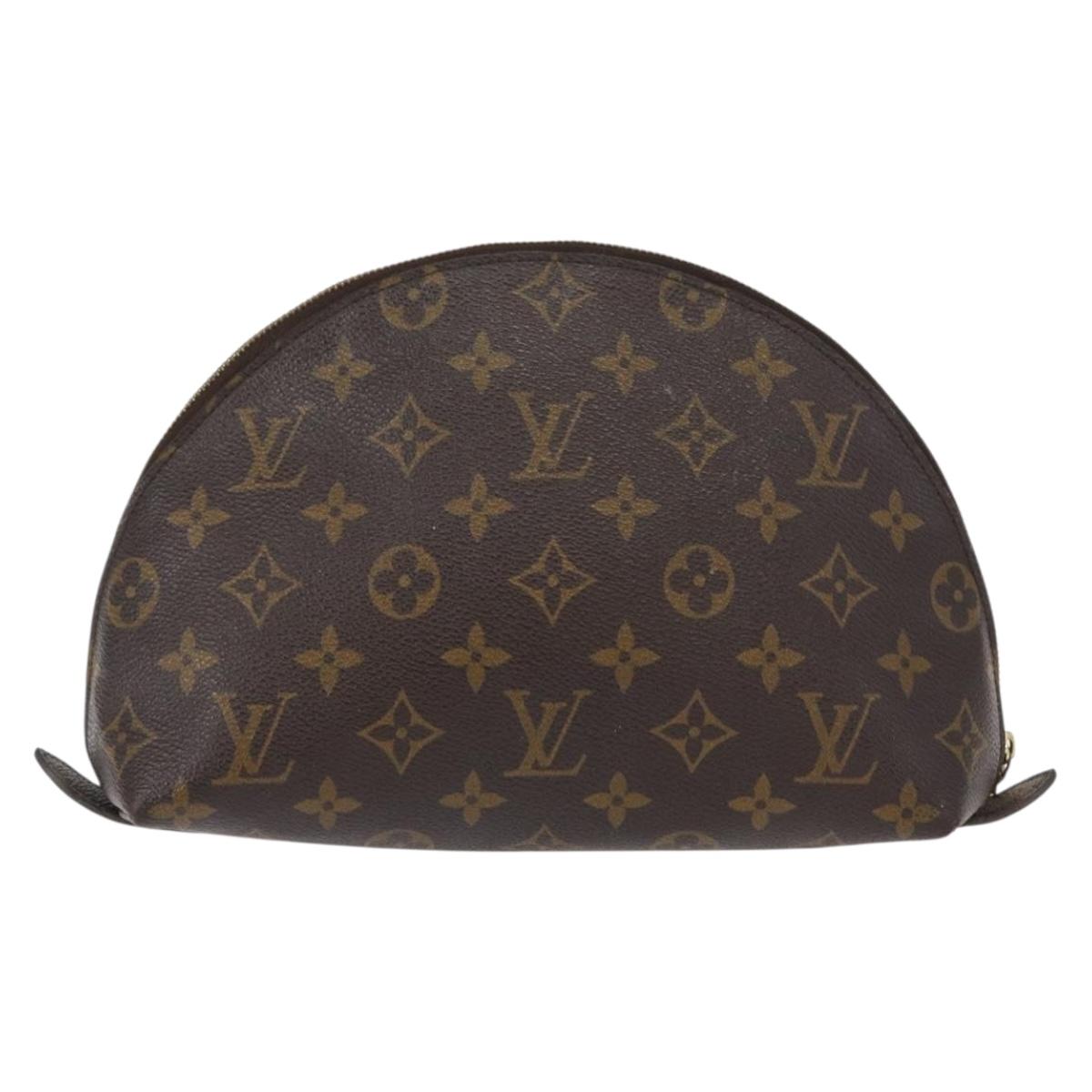 LOUIS VUITTON Monogram Trousse Demi Ronde Cosmetic Pouch M47520 LV Auth 157229