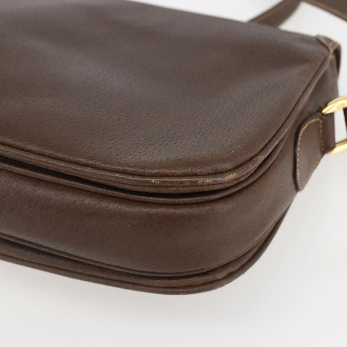 GUCCI Shoulder Bag Leather Brown Gold 001 116 0912 Auth 157232