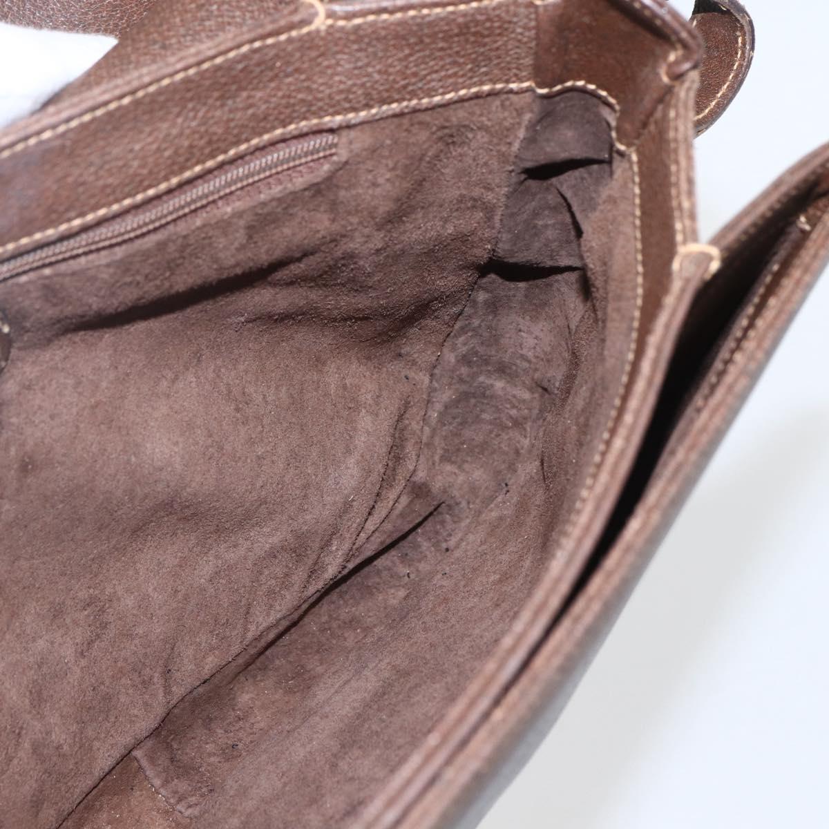 GUCCI Shoulder Bag Leather Brown Gold 001 116 0912 Auth 157232