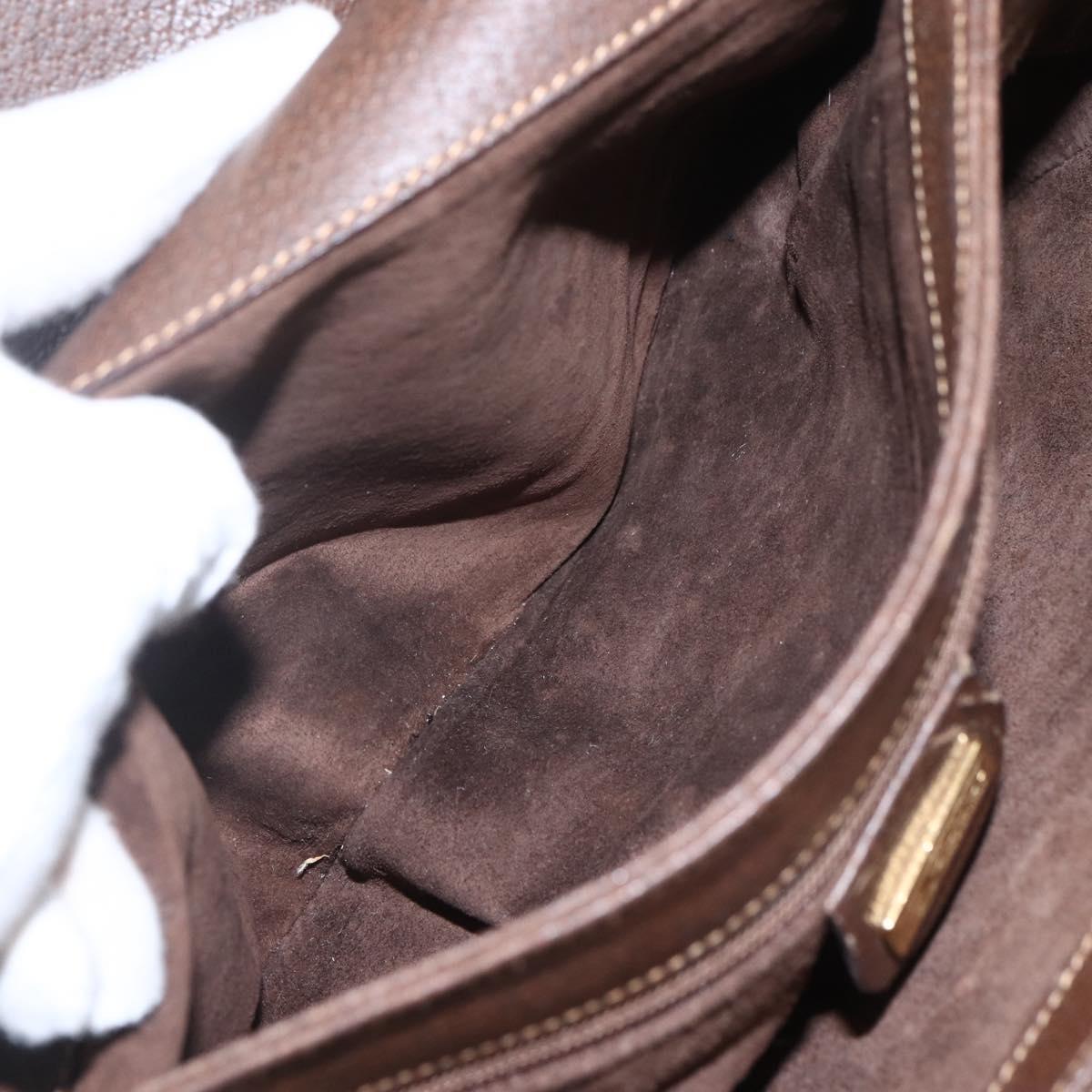 GUCCI Shoulder Bag Leather Brown Gold 001 116 0912 Auth 157232