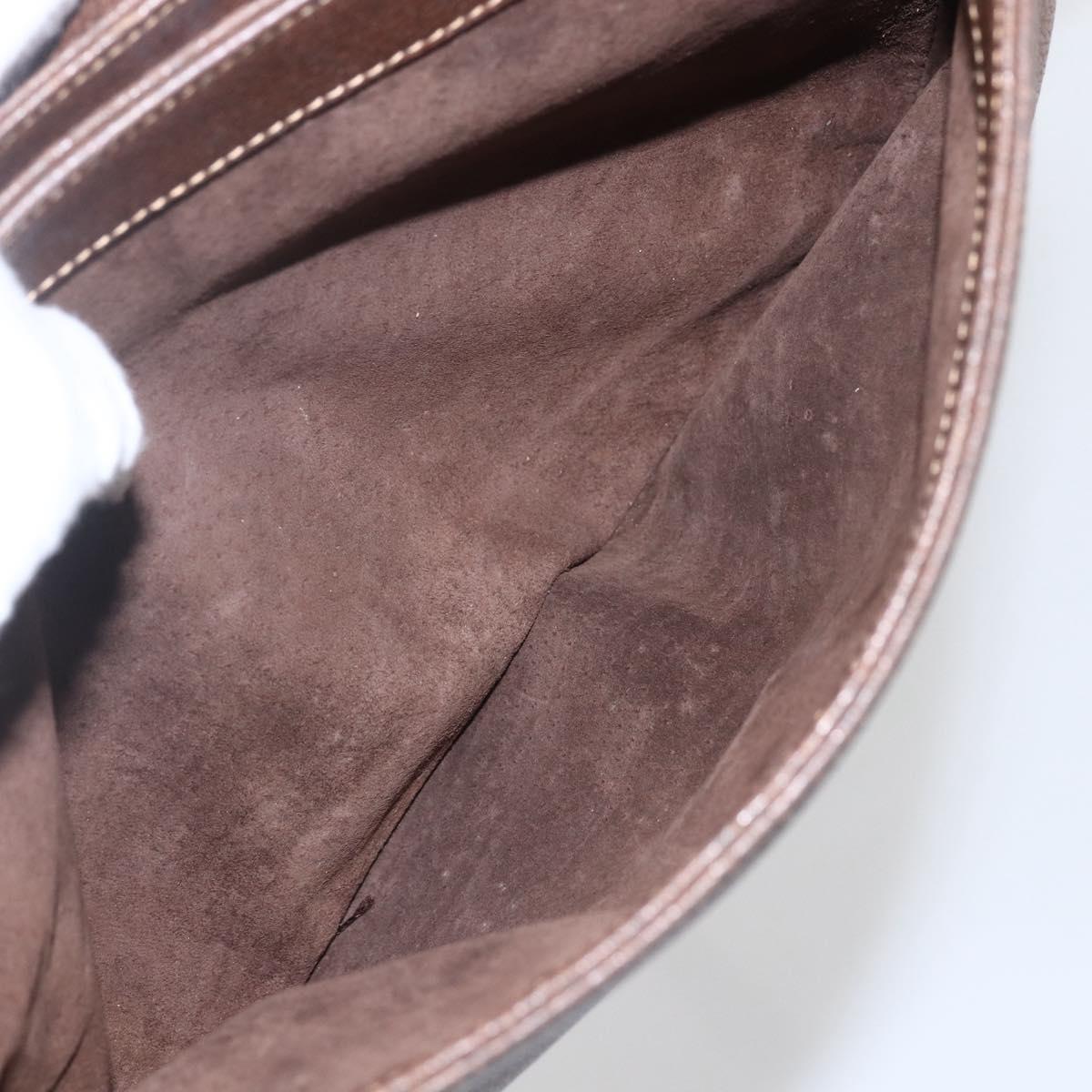 GUCCI Shoulder Bag Leather Brown Gold 001 116 0912 Auth 157232