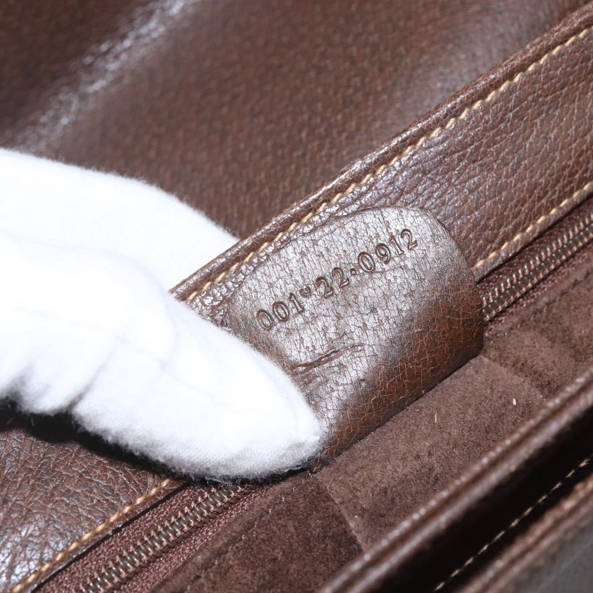 GUCCI Shoulder Bag Leather Brown Gold 001 116 0912 Auth 157232