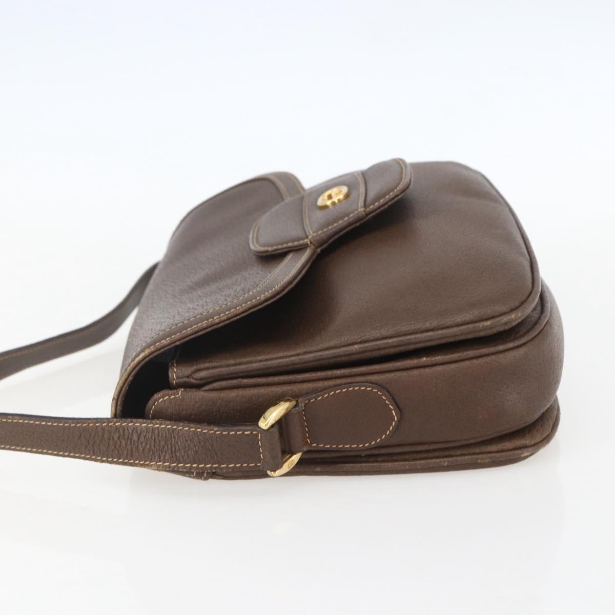 GUCCI Shoulder Bag Leather Brown Gold 001 116 0912 Auth 157232