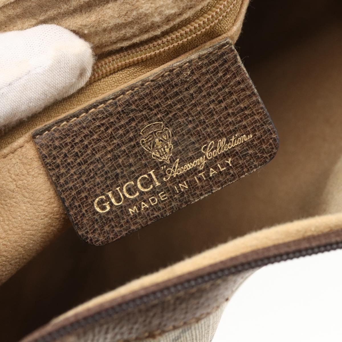 GUCCI GG Supreme Web Sherry Line Bag PVC Beige Gold 29 001 3840 Auth 157234