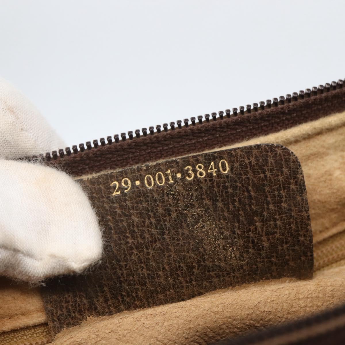 GUCCI GG Supreme Web Sherry Line Bag PVC Beige Gold 29 001 3840 Auth 157234