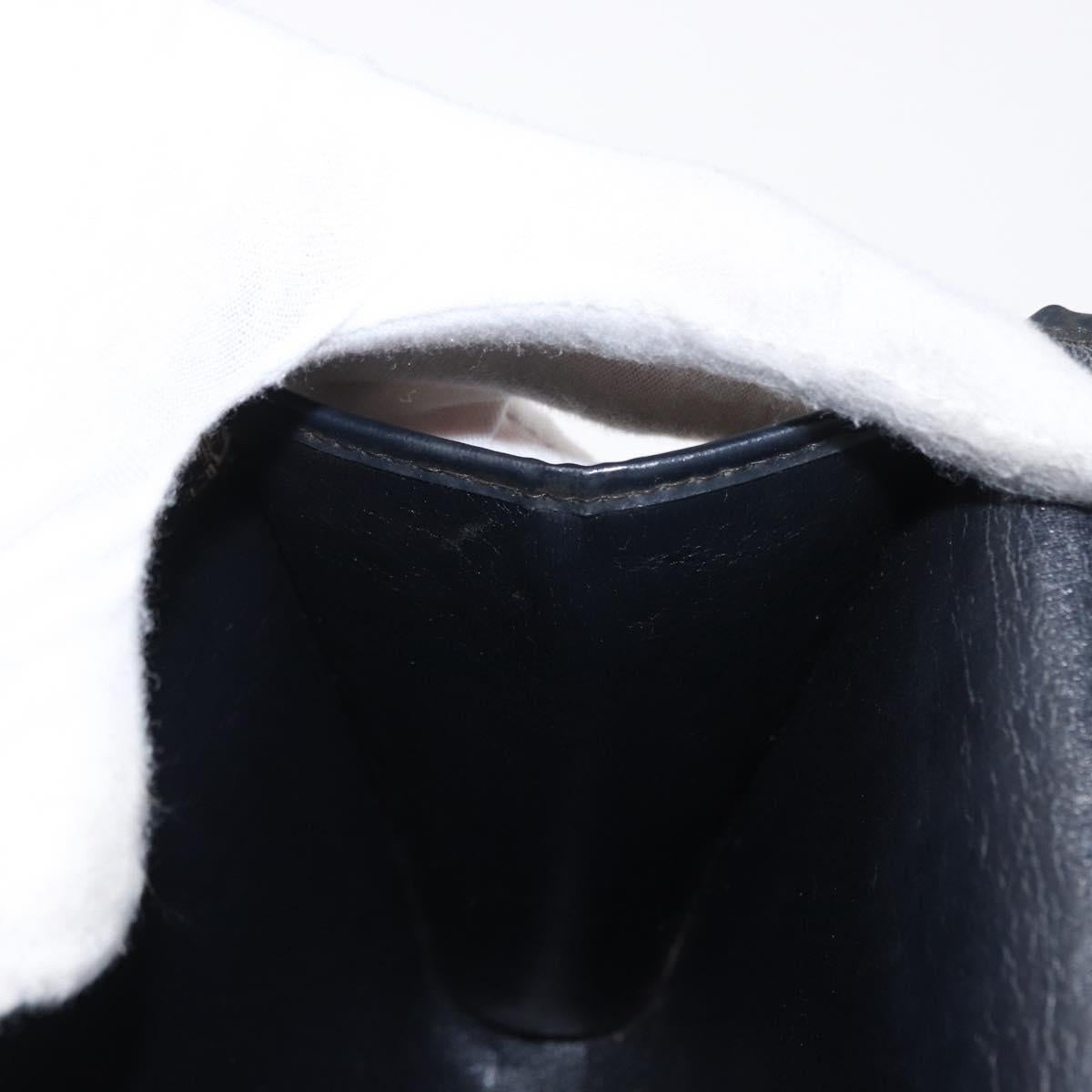 Christian Dior Trotter Canvas Chain Shoulder Bag Navy Gold Auth 157241