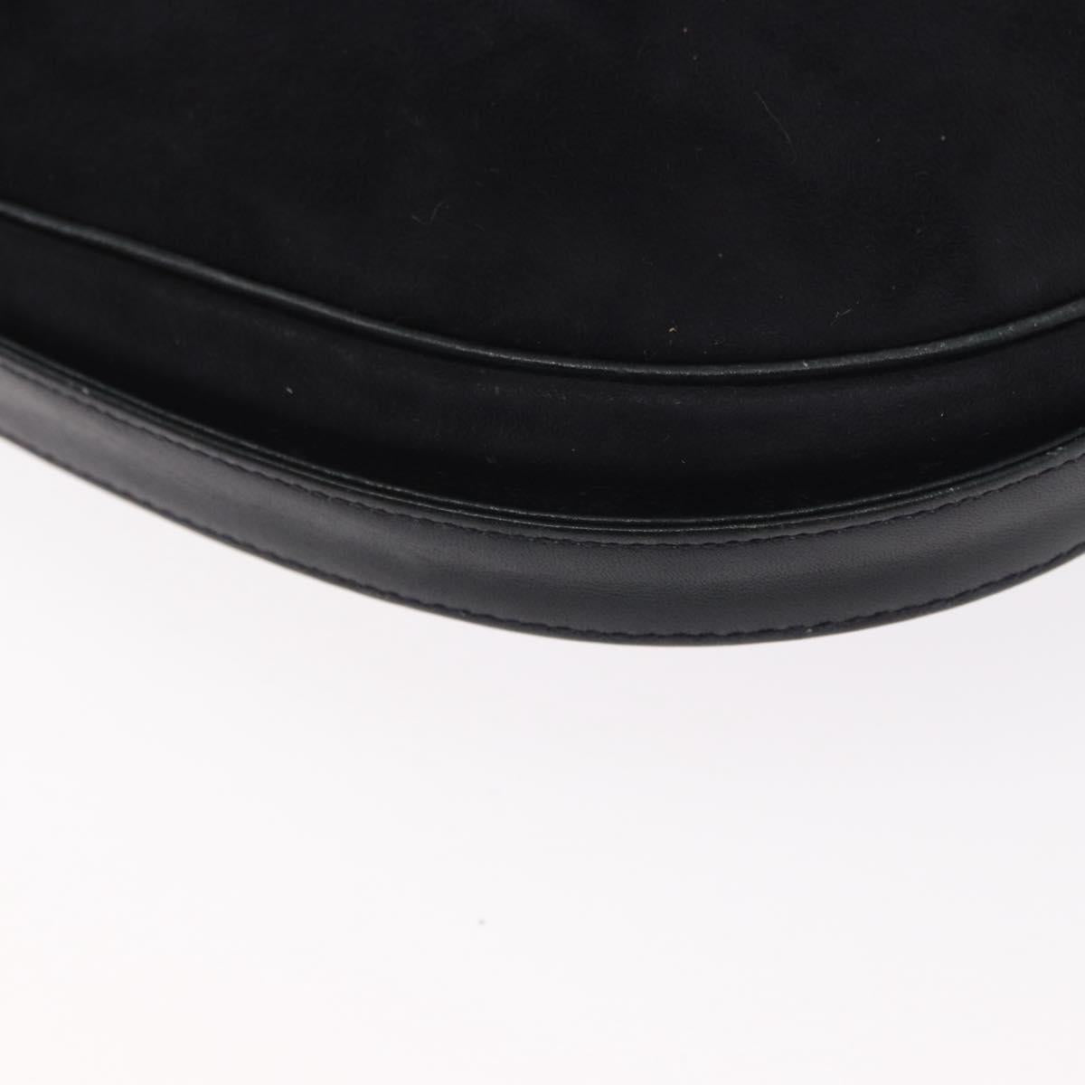 Christian Dior Shoulder Bag Suede Black Gold Auth 157242