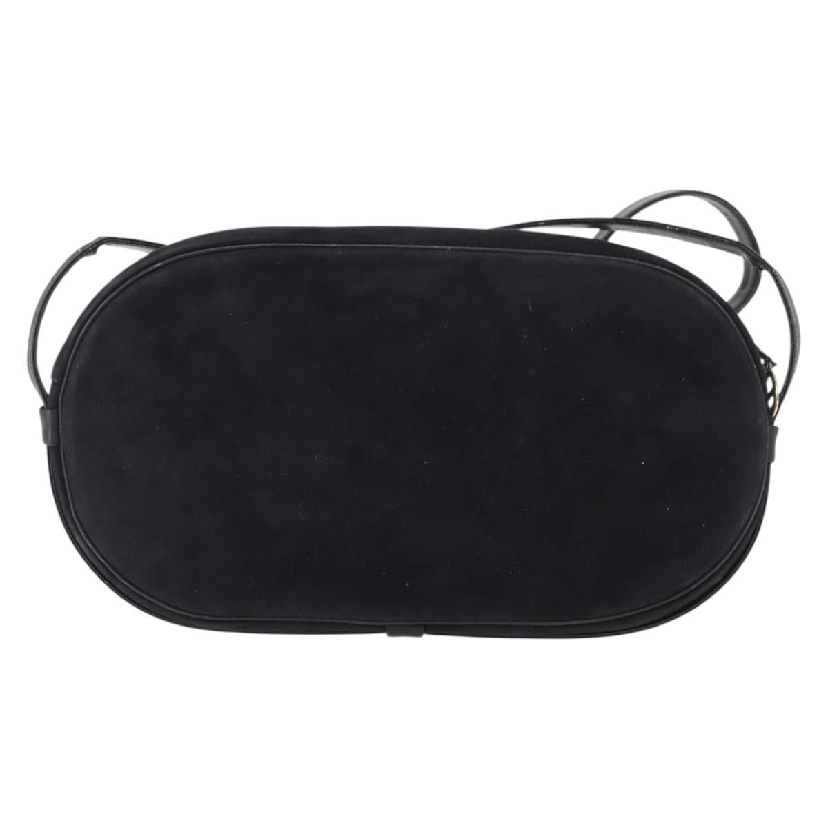 Christian Dior Shoulder Bag Suede Black Gold Auth 157242