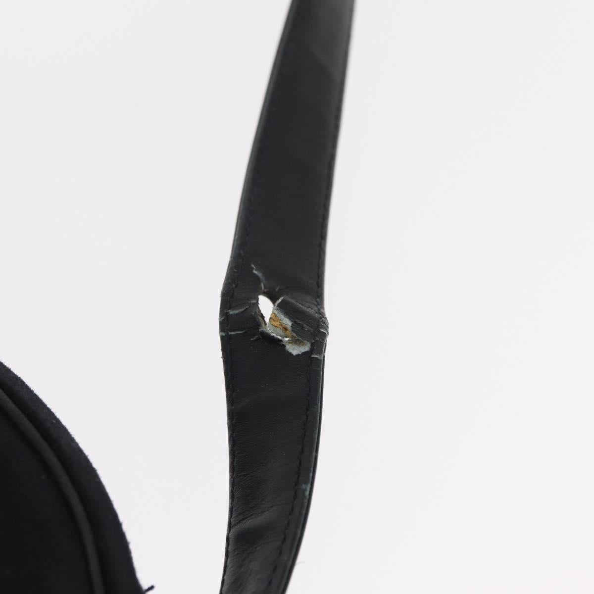 Christian Dior Shoulder Bag Suede Black Gold Auth 157242