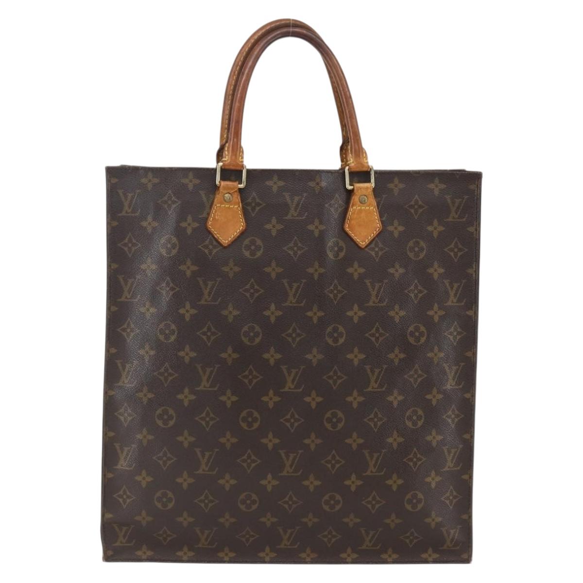 LOUIS VUITTON Monogram Sac Plat Hand Bag M51140 LV Auth 157247