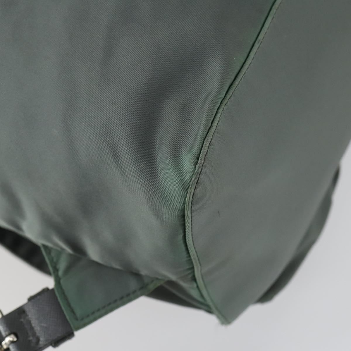 PRADA Backpack Nylon Green Silver Auth 157248