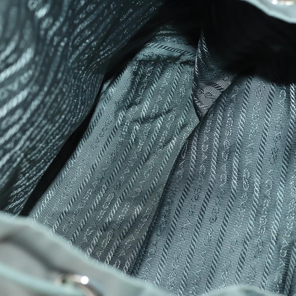 PRADA Backpack Nylon Green Silver Auth 157248