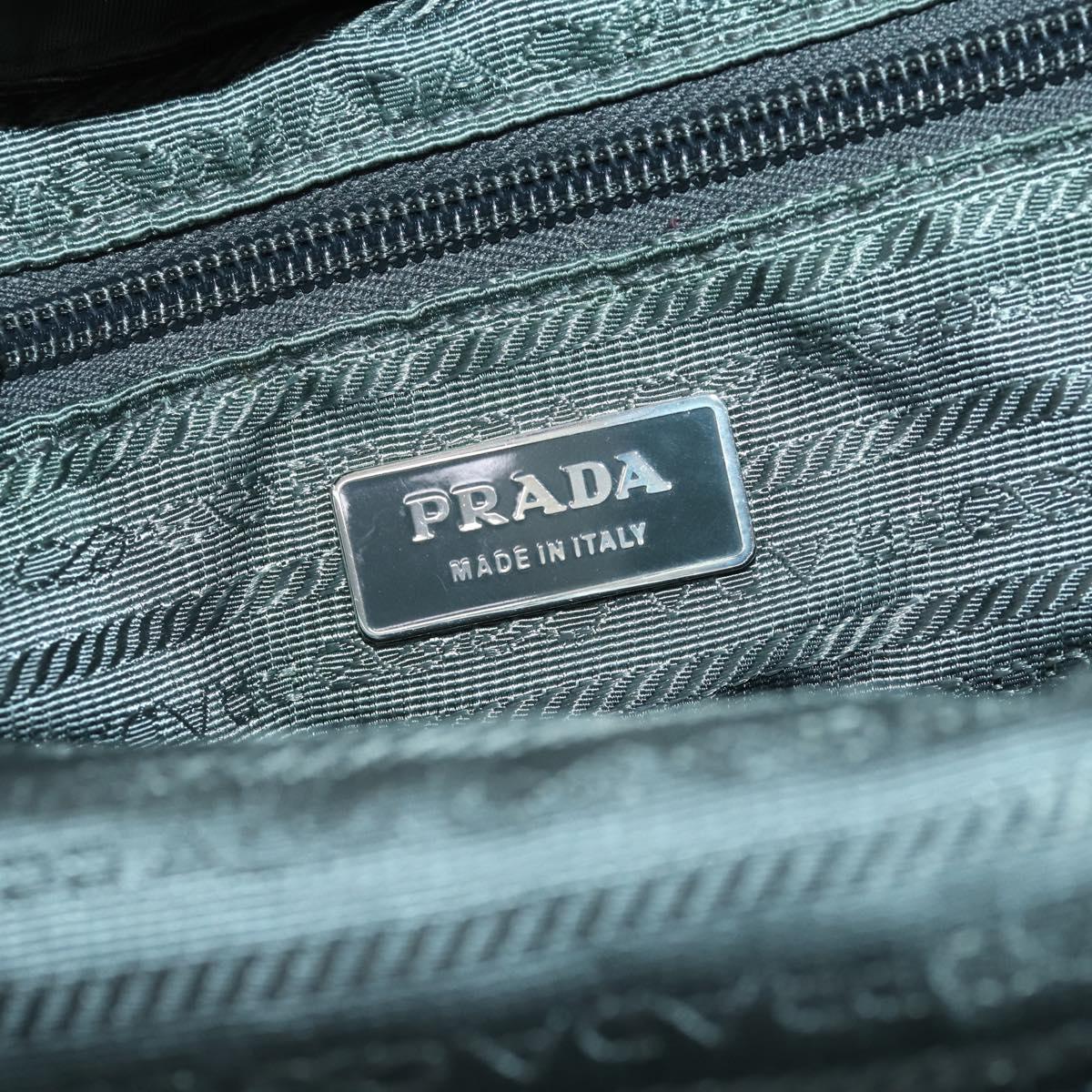PRADA Backpack Nylon Green Silver Auth 157248