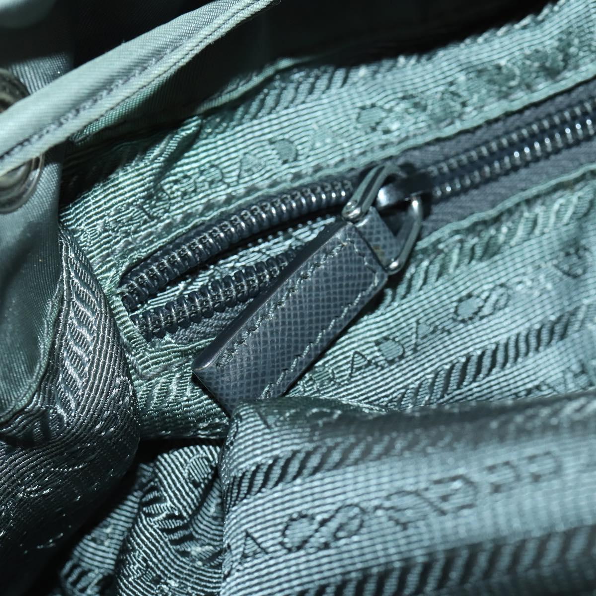 PRADA Backpack Nylon Green Silver Auth 157248