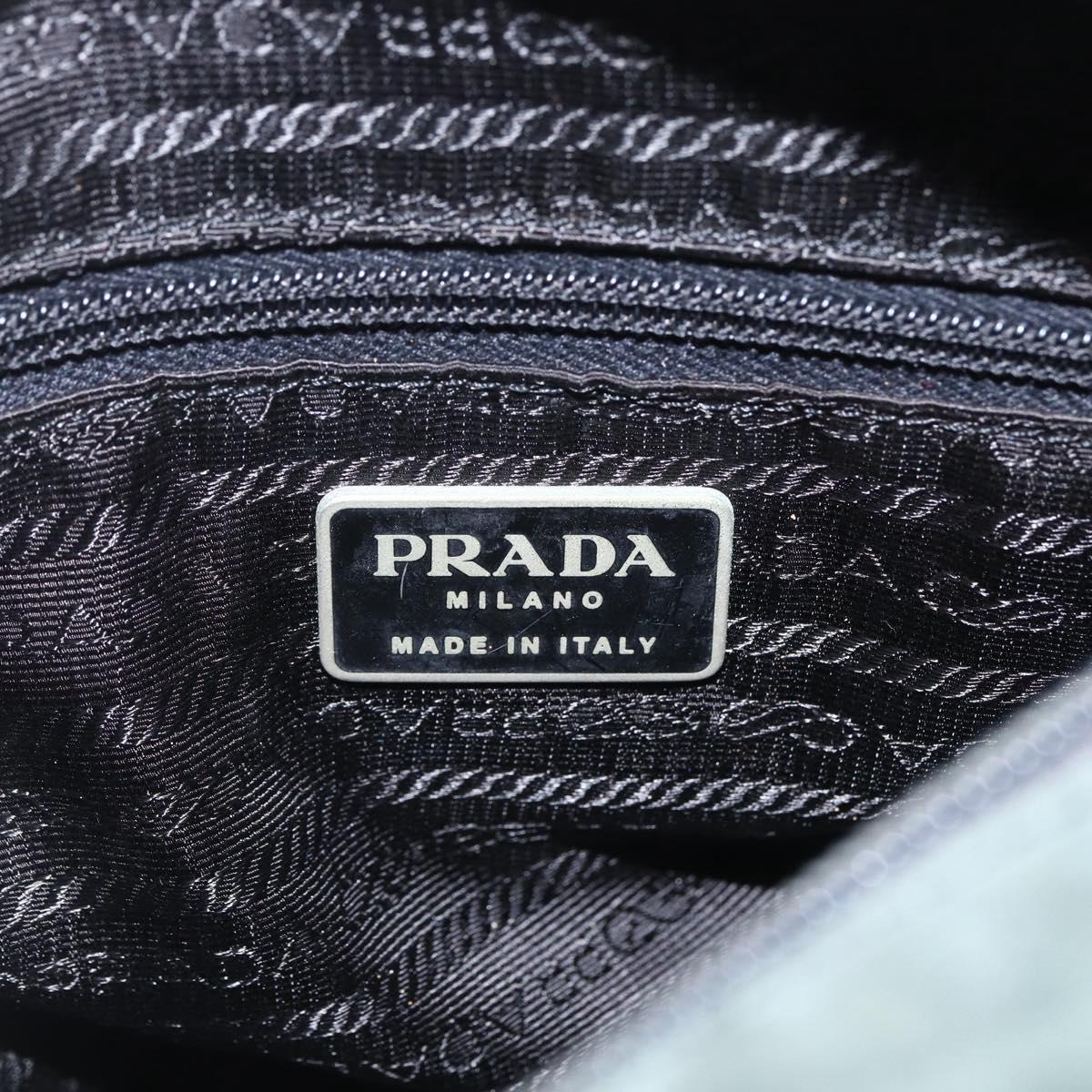 PRADA Shoulder Bag Nylon Green Silver Auth 157249