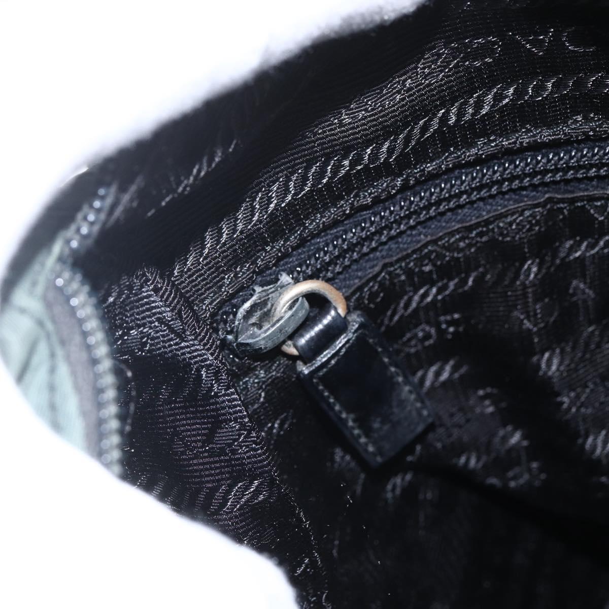 PRADA Shoulder Bag Nylon Green Silver Auth 157249