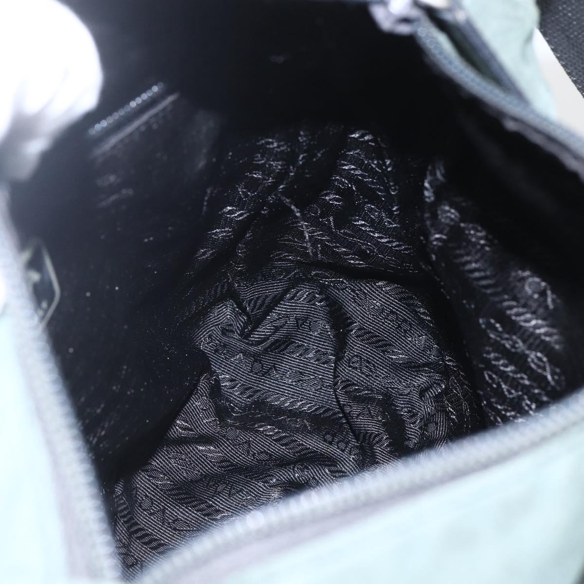 PRADA Shoulder Bag Nylon Green Silver Auth 157249