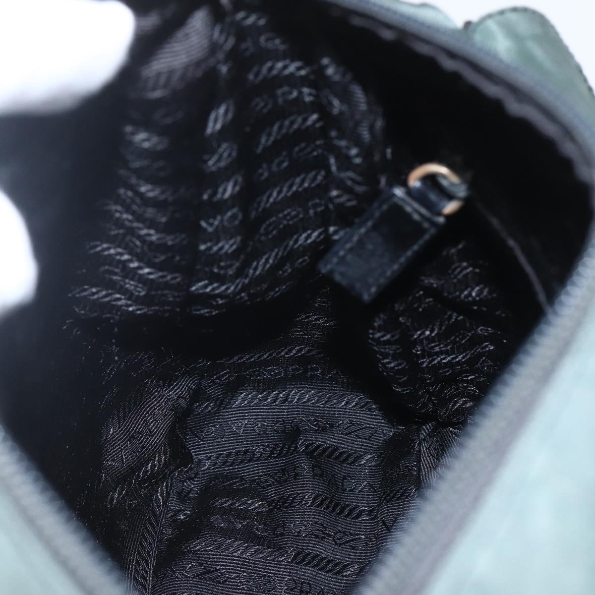 PRADA Shoulder Bag Nylon Green Silver Auth 157249