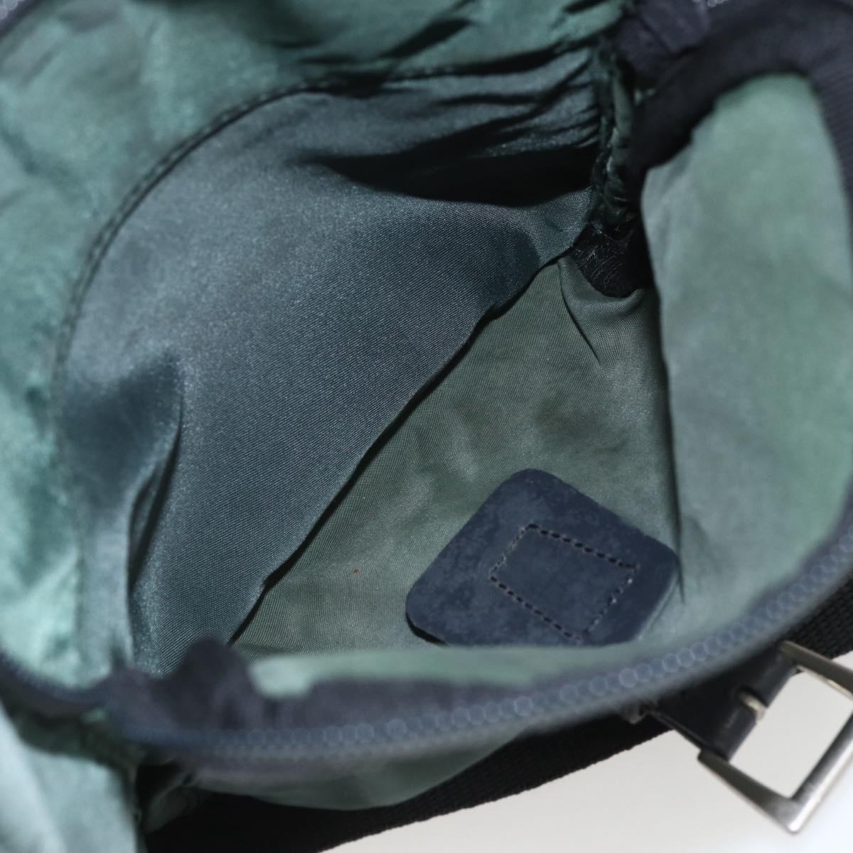 PRADA Shoulder Bag Nylon Green Silver Auth 157249