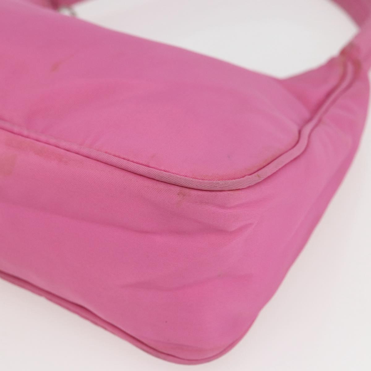 PRADA Hand Pouch Nylon Pink Auth 157250