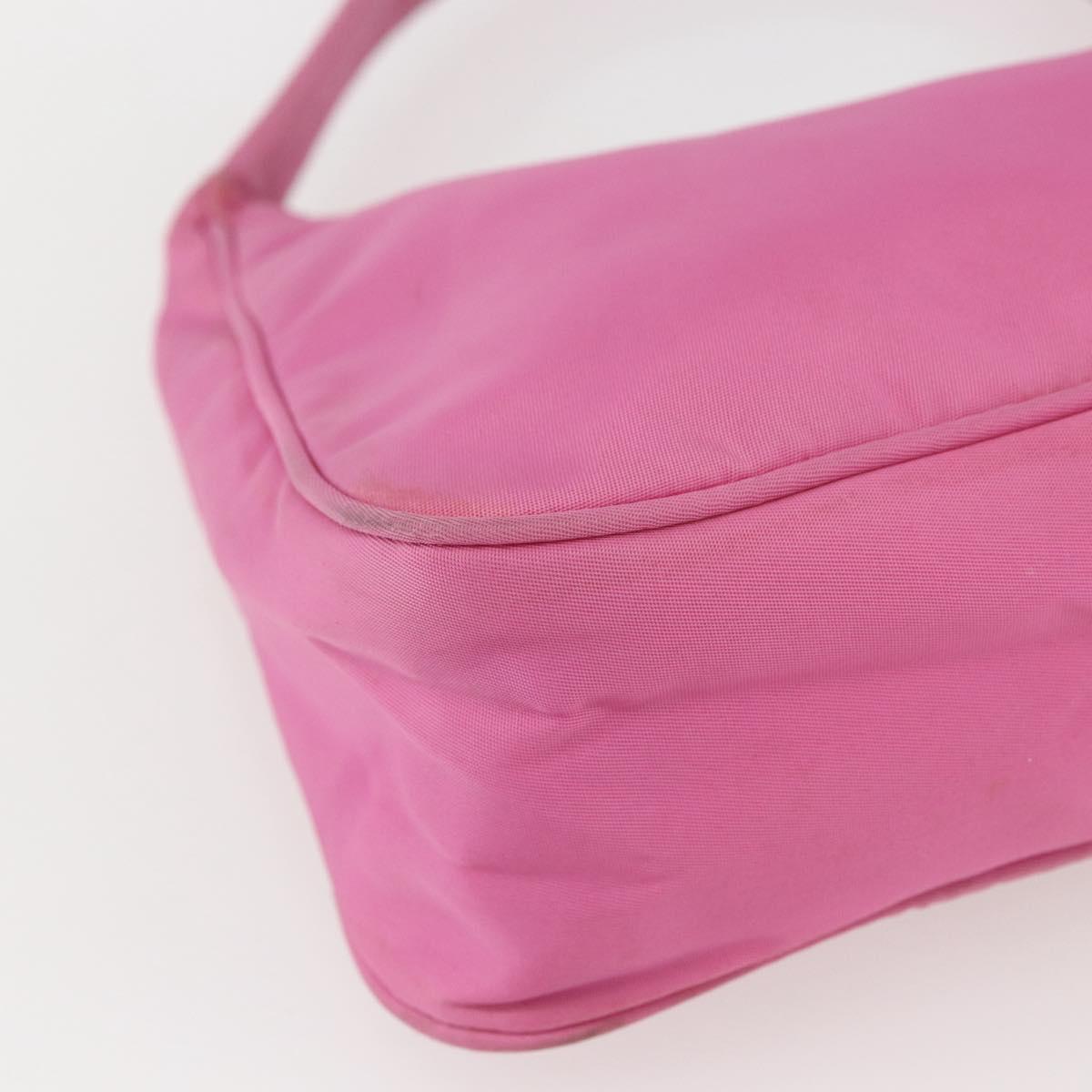 PRADA Hand Pouch Nylon Pink Auth 157250