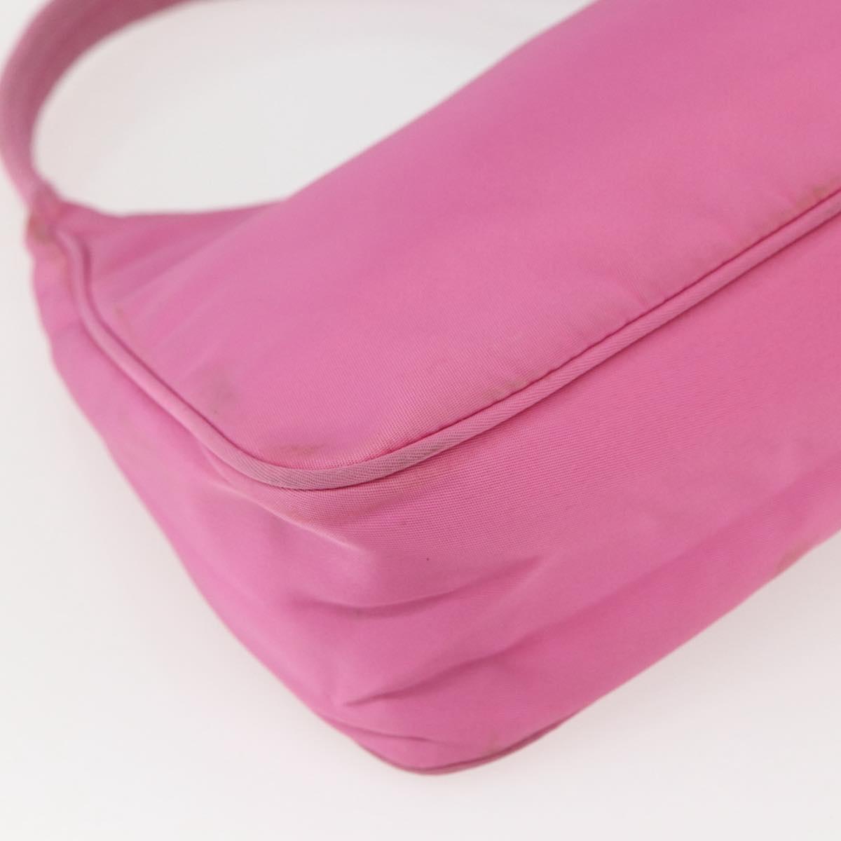 PRADA Hand Pouch Nylon Pink Auth 157250