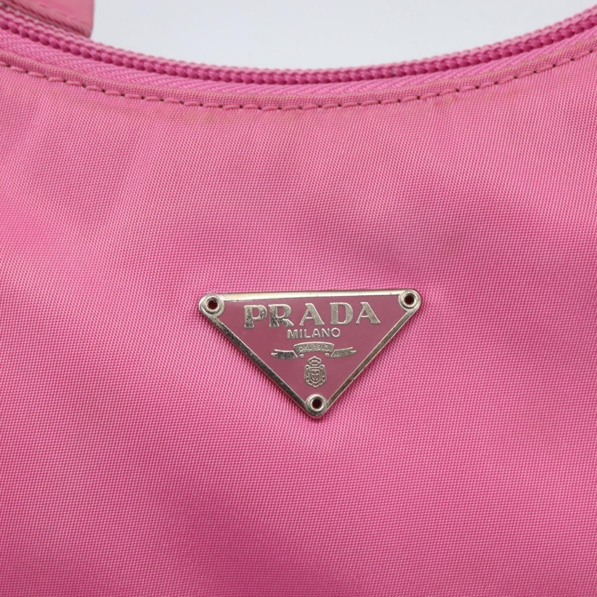 PRADA Hand Pouch Nylon Pink Auth 157250