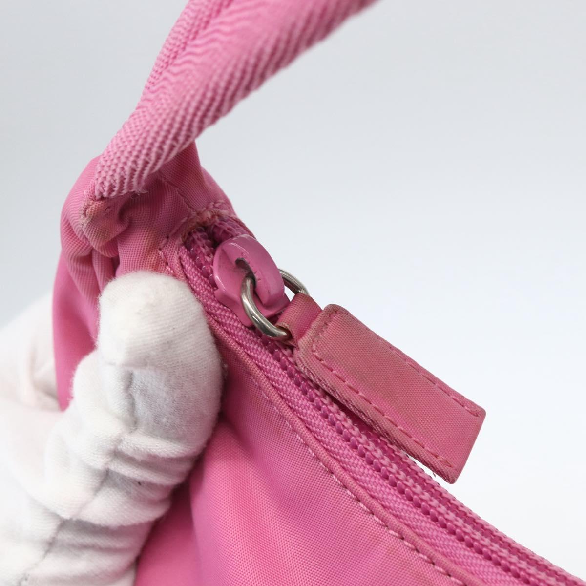 PRADA Hand Pouch Nylon Pink Auth 157250
