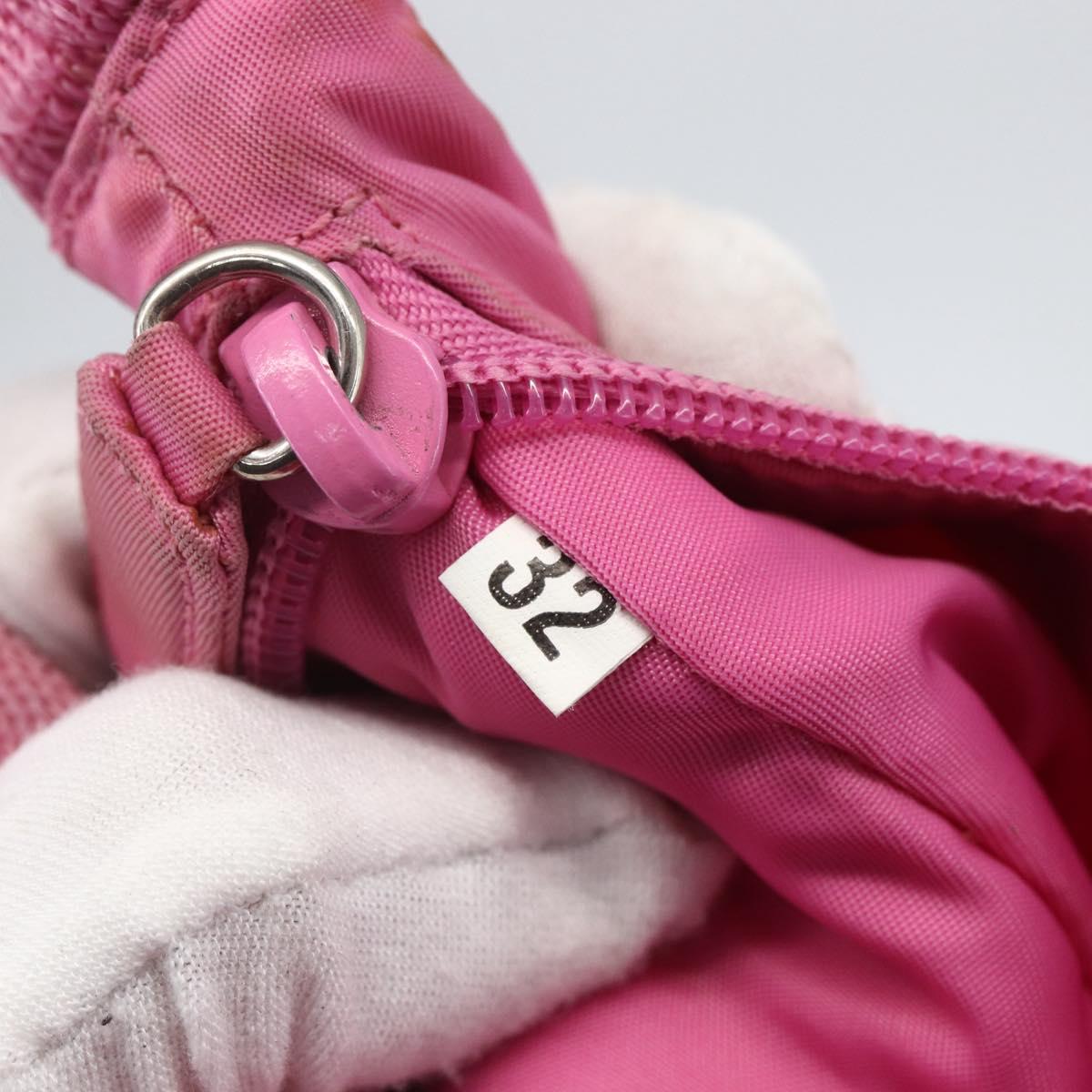 PRADA Hand Pouch Nylon Pink Auth 157250