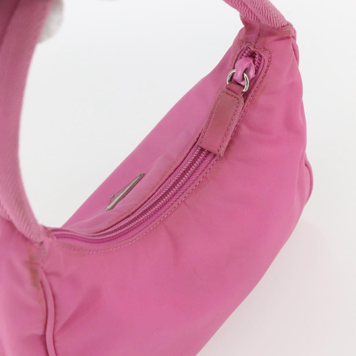 PRADA Hand Pouch Nylon Pink Auth 157250