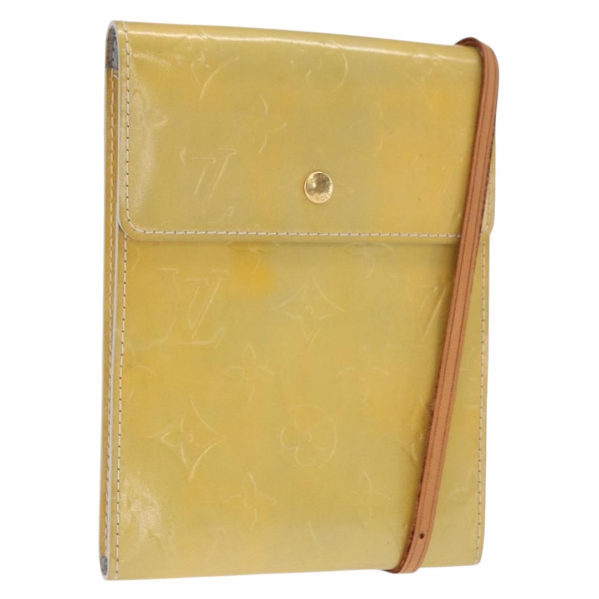 LOUIS VUITTON Monogram Vernis Motto Accessory Pouch Gris M91030 LV Auth 157253