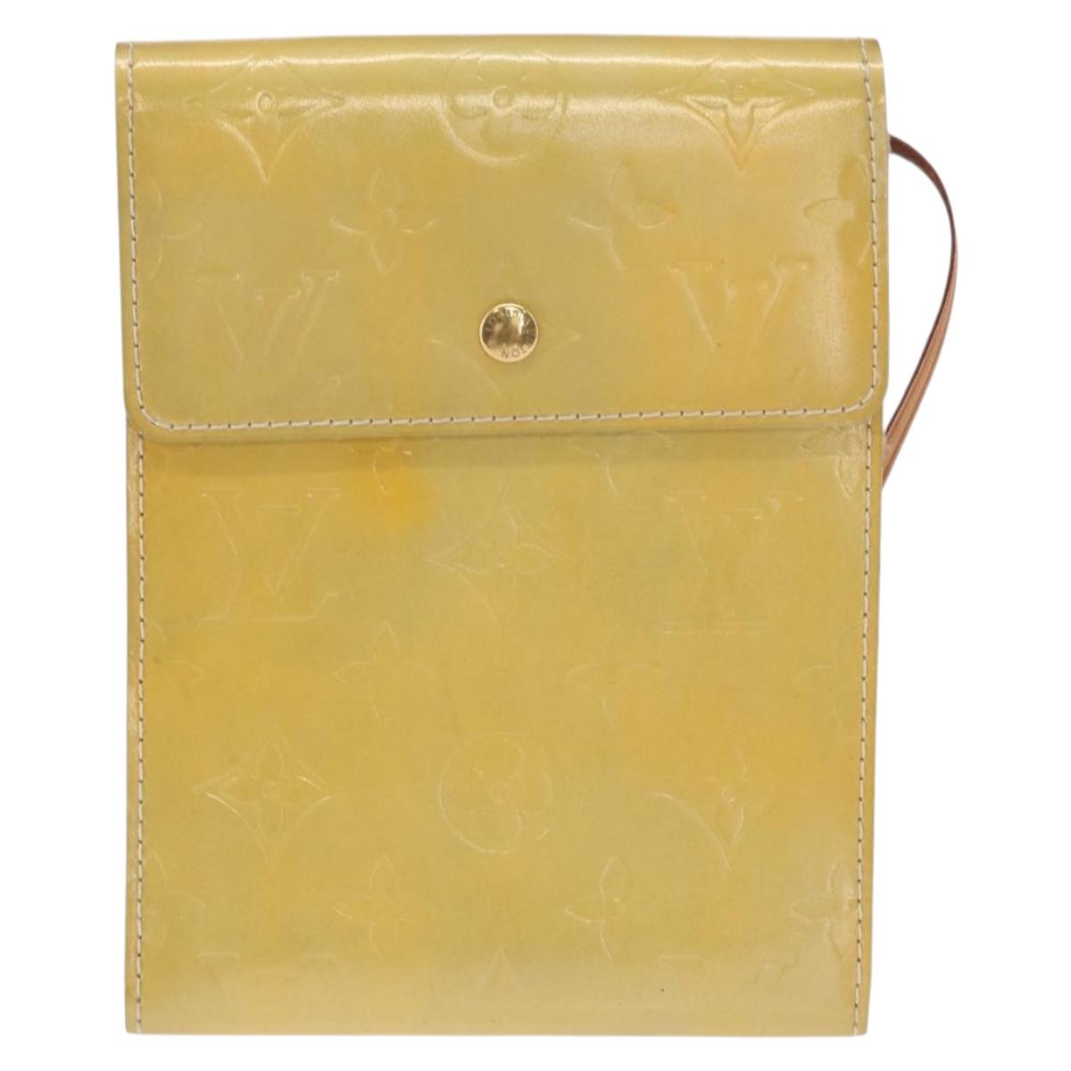 LOUIS VUITTON Monogram Vernis Motto Accessory Pouch Gris M91030 LV Auth 157253