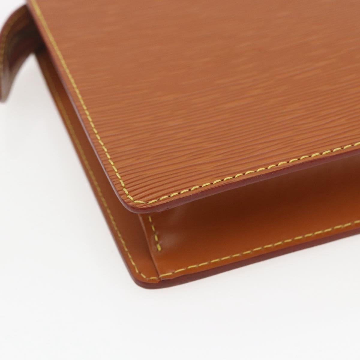 LOUIS VUITTON Epi Pochette Homme Bag Brown Zipangu Gold M52528 LV Auth 157254