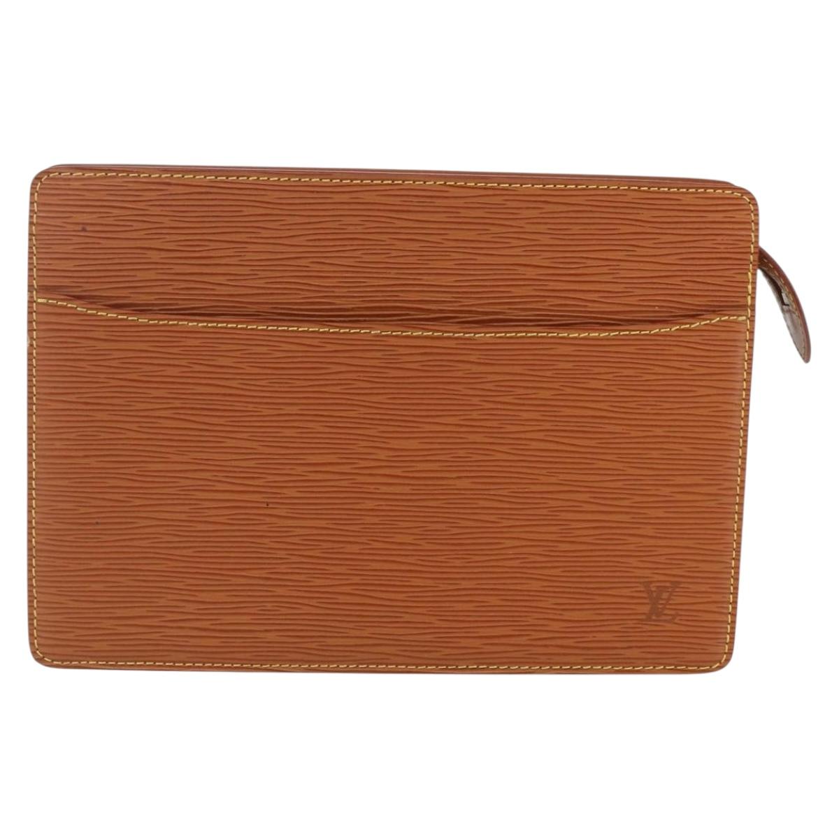 LOUIS VUITTON Epi Pochette Homme Bag Brown Zipangu Gold M52528 LV Auth 157254