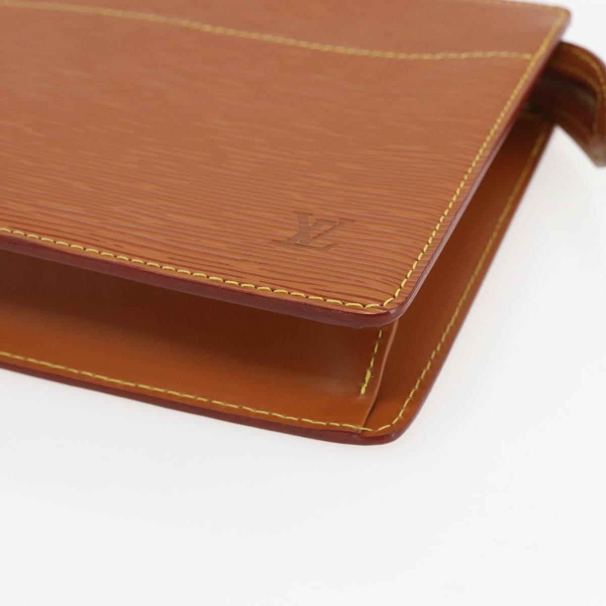 LOUIS VUITTON Epi Pochette Homme Bag Brown Zipangu Gold M52528 LV Auth 157254