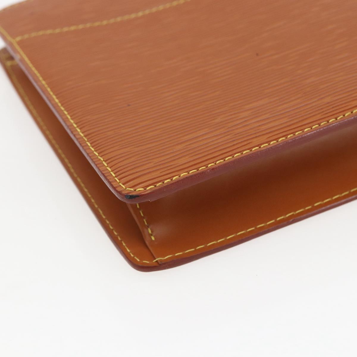 LOUIS VUITTON Epi Pochette Homme Bag Brown Zipangu Gold M52528 LV Auth 157254