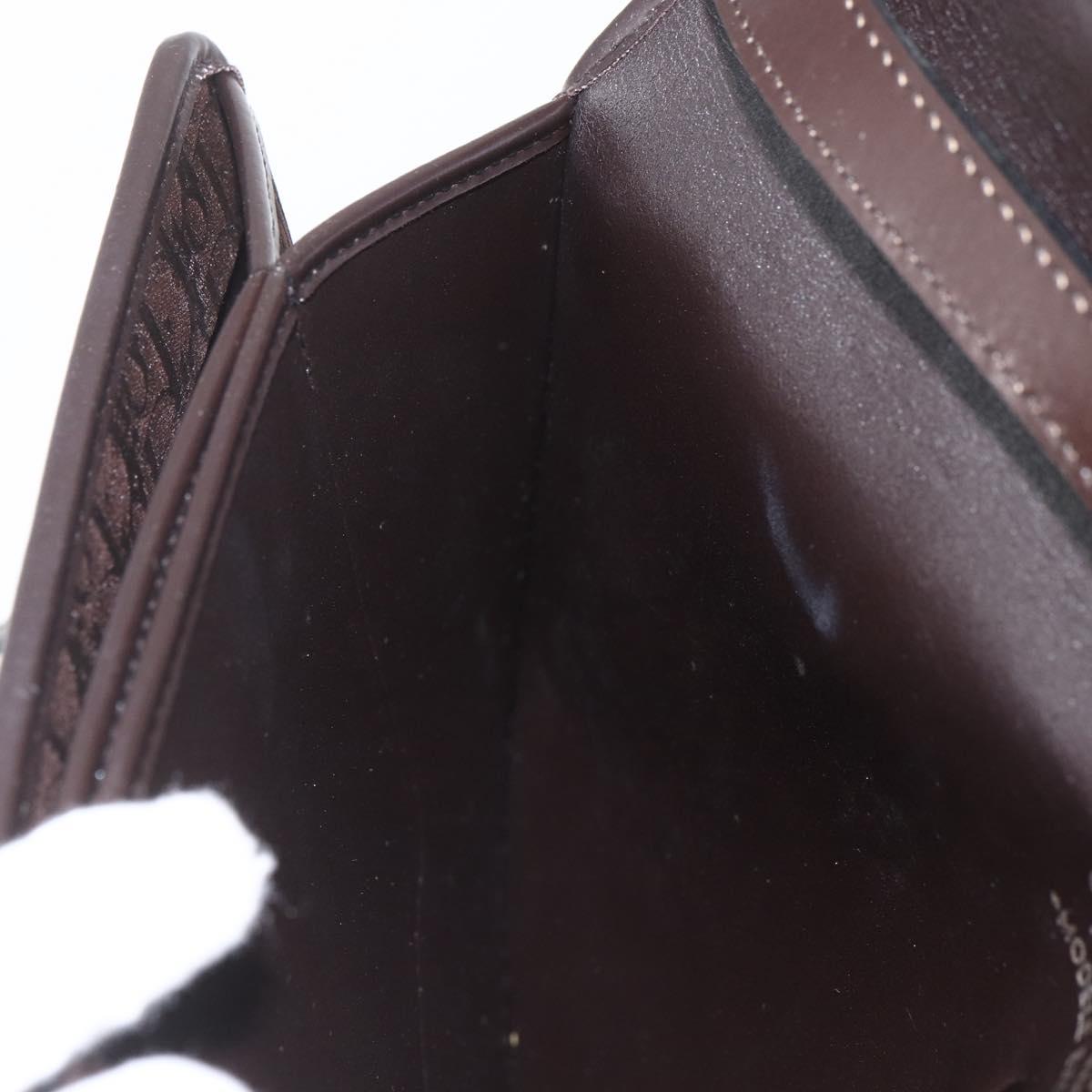 Christian Dior Trotter Canvas Shoulder Bag Brown Gold Auth 157265V