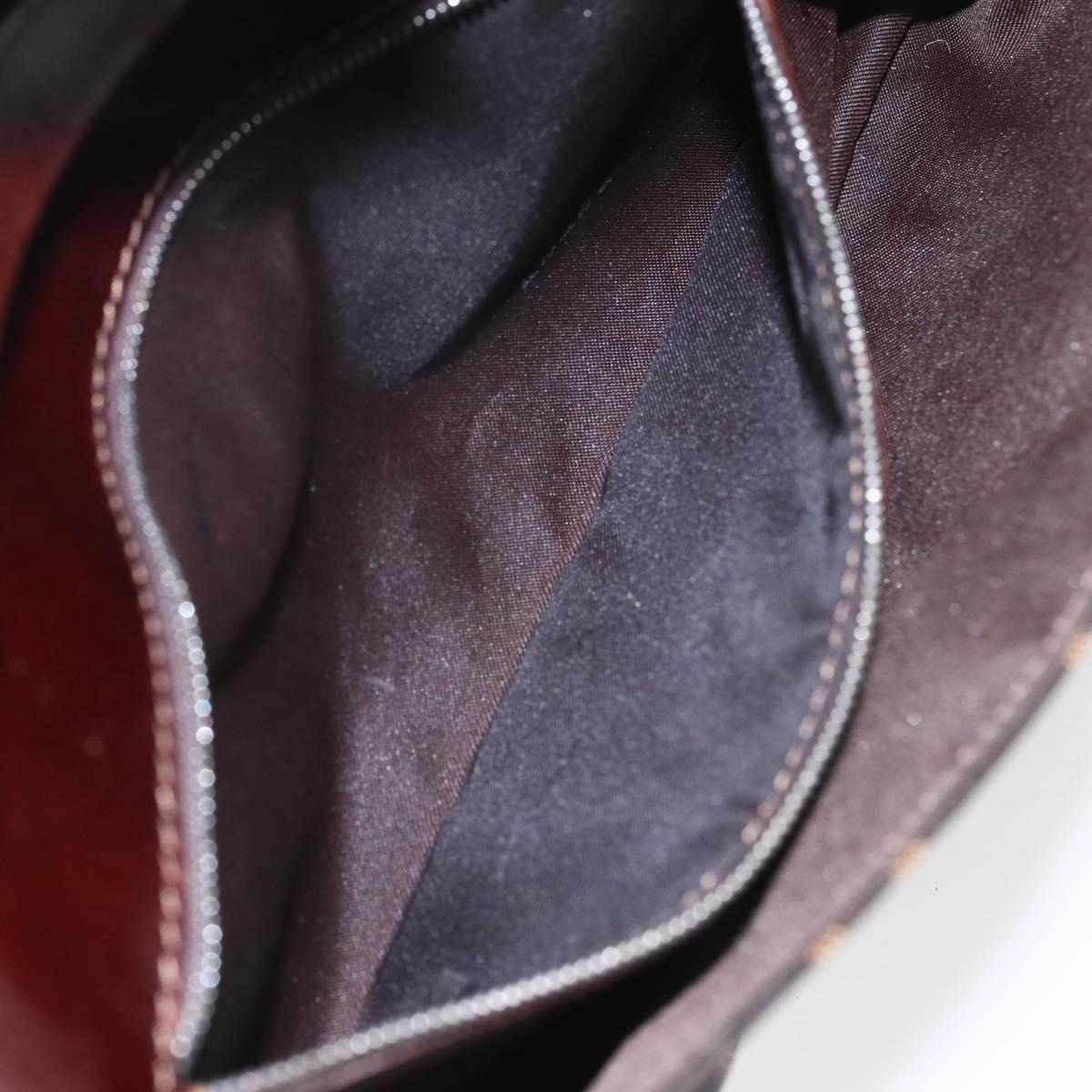 FENDI Zucca Canvas Shoulder Bag Brown Black Auth 157270V