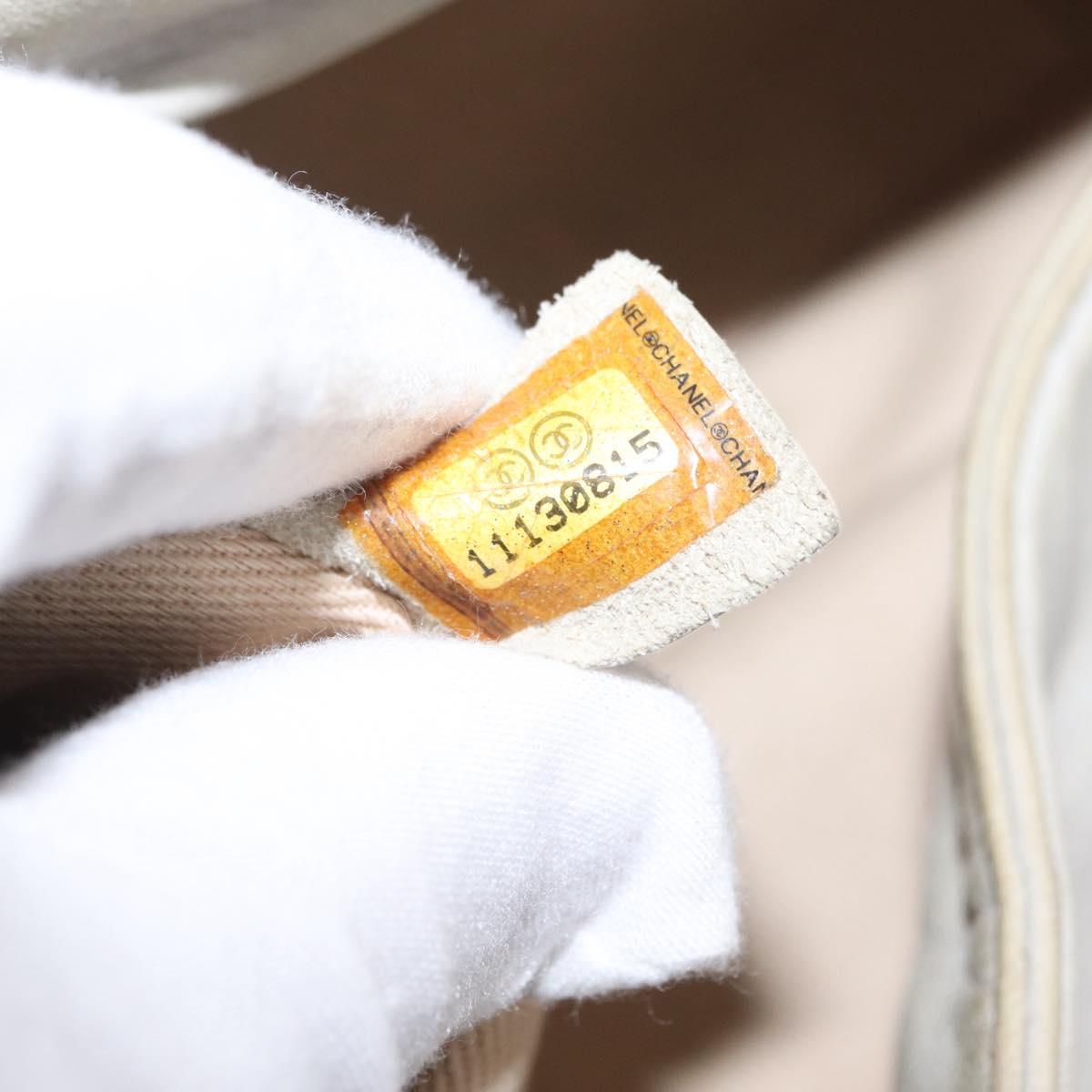 CHANEL COCO Mark Chain Shoulder Bag Leather Gray Silver CC Auth 157276