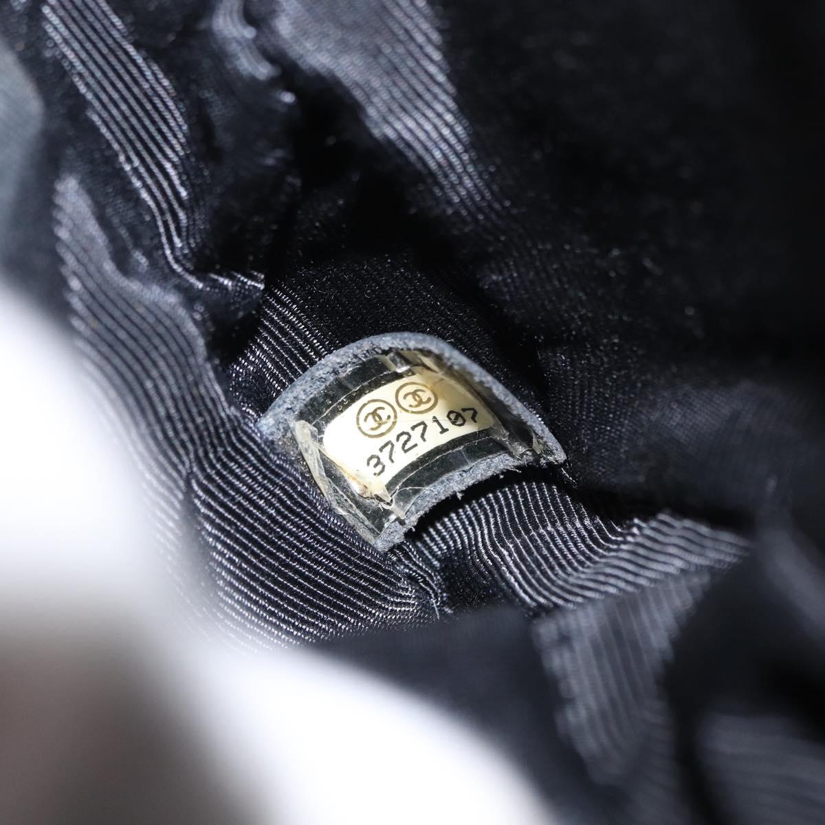 CHANEL Matelasse Chain Shoulder Bag Satin Black Silver CC Auth 157278